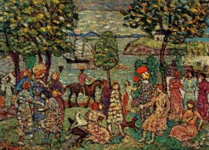 Fantasy also known as Landscape with Figures by Maurice Brazil Prendergast Oil Painting