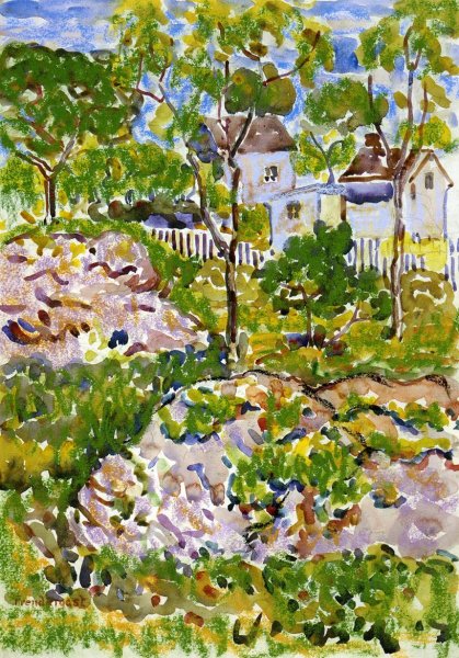 Main Product Photo of Farmhouse in New England Painting by Maurice Brazil Prendergast