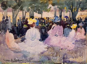 Figures on the Grass by Maurice Brazil Prendergast Oil Painting