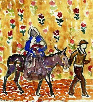 Flight into Egypt by Maurice Brazil Prendergast - Oil Painting Reproduction