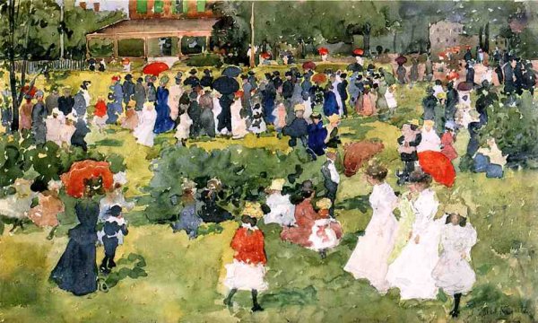 Main Product Photo of Franklin Park, Boston Painting by Maurice Brazil Prendergast