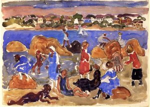 Gloucester, Fishermen's Houses Oil painting by Maurice Brazil Prendergast