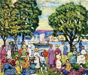 Gloucester Harbor by Maurice Brazil Prendergast - Oil Painting Reproduction