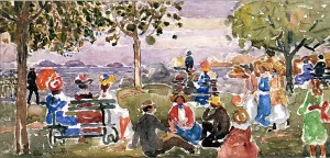 Gloucester Park by Maurice Brazil Prendergast - Oil Painting Reproduction