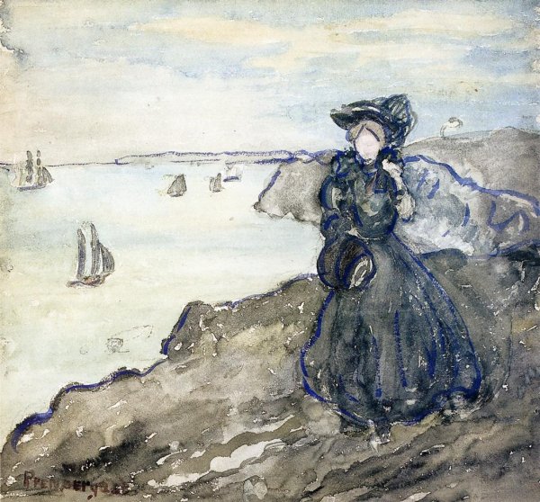 Grey Day by Maurice Brazil Prendergast - Hand-Painted Oil Painting Reproduction