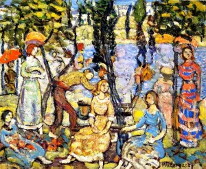 Group of Figures by Maurice Brazil Prendergast Oil Painting