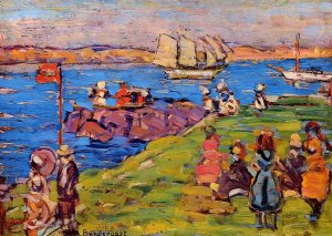 Harbor, Afternoon by Maurice Brazil Prendergast Oil Painting