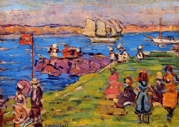 Main Product Photo of Harbor, Afternoon Painting by Maurice Brazil Prendergast