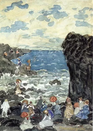 Holiday, Headlands by Maurice Brazil Prendergast - Oil Painting Reproduction