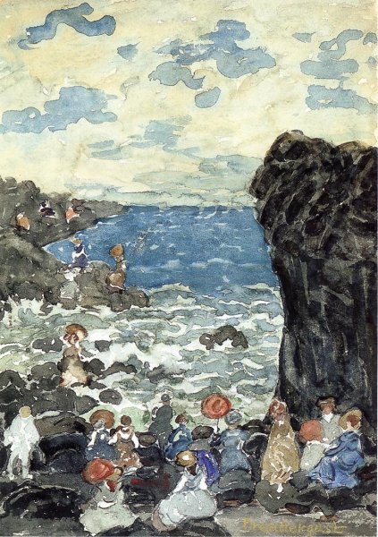 Main Product Photo of Holiday, Headlands Painting by Maurice Brazil Prendergast