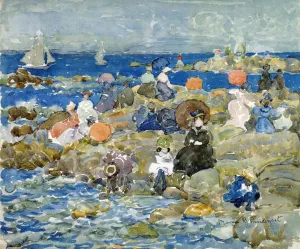 Holiday, Nahant by Maurice Brazil Prendergast - Oil Painting Reproduction