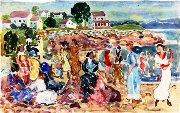 Main Product Photo of Holiday Painting by Maurice Brazil Prendergast