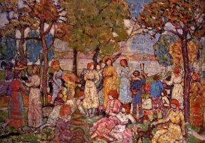 Holidays Oil painting by Maurice Brazil Prendergast