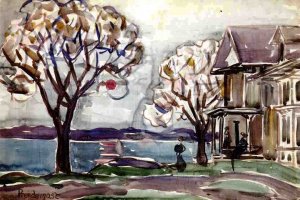 House by the Sea by Maurice Brazil Prendergast Oil Painting
