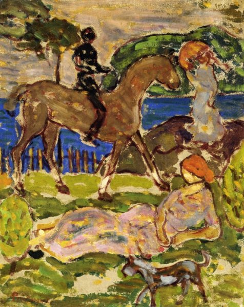 Main Product Photo of Idyllic Landscape Painting by Maurice Brazil Prendergast