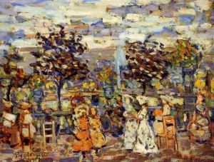 In the Luxembourg Gardens by Maurice Brazil Prendergast - Oil Painting Reproduction