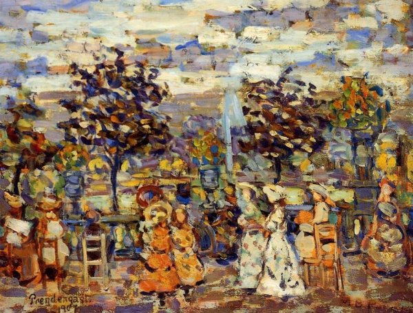 Main Product Photo of In the Luxembourg Gardens Painting by Maurice Brazil Prendergast