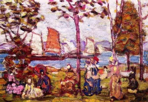 In the Park by Maurice Brazil Prendergast Oil Painting