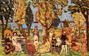 In the Park also known as The Promenade by Maurice Brazil Prendergast - Oil Painting Reproduction