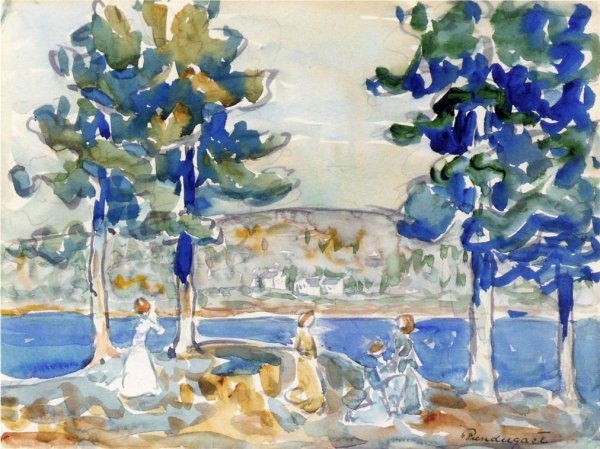 Main Product Photo of Lake, New Hampshire Painting by Maurice Brazil Prendergast