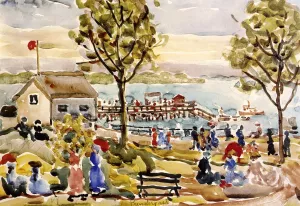 Landing Stage by Maurice Brazil Prendergast - Oil Painting Reproduction