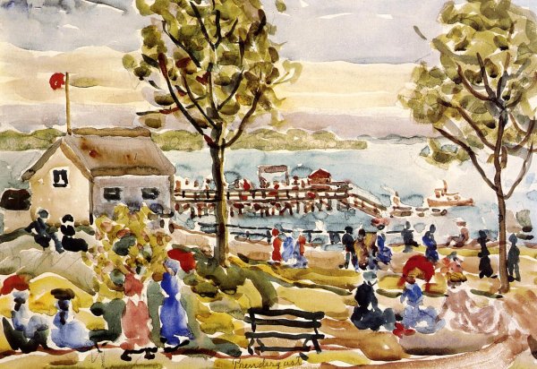 Main Product Photo of Landing Stage Painting by Maurice Brazil Prendergast
