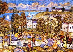 Landscape near Hahant by Maurice Brazil Prendergast - Oil Painting Reproduction