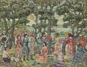 Landscape with Figures by Maurice Prendergast Oil Painting