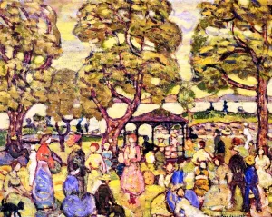 Landscape with Figures No. 2 by Maurice Brazil Prendergast - Oil Painting Reproduction