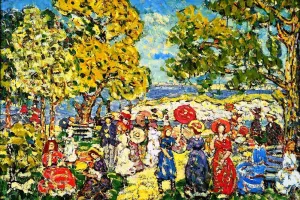 Landscape with Figures by Maurice Brazil Prendergast Oil Painting