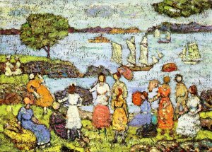 Late Afternoon, New England by Maurice Brazil Prendergast Oil Painting