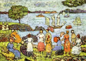 Late Afternoon, New England by Maurice Brazil Prendergast Oil Painting