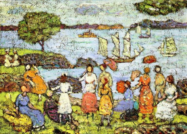 Late Afternoon, New England by Maurice Brazil Prendergast - Hand-Painted Oil Painting Reproduction