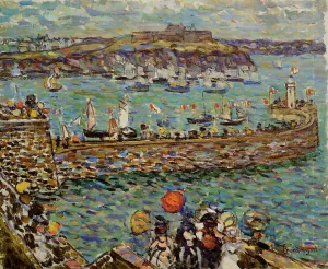 Lighthouse at St. Malo by Maurice Brazil Prendergast - Oil Painting Reproduction