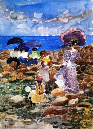 Low Tide by Maurice Brazil Prendergast - Oil Painting Reproduction