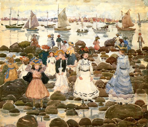 Main Product Photo of Low Tide, Beachmont Painting by Maurice Brazil Prendergast