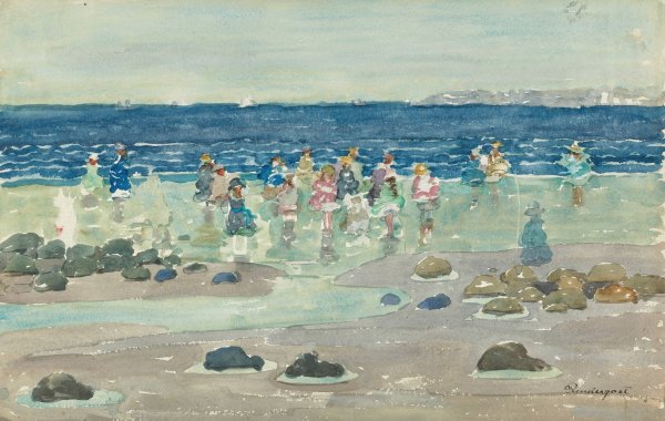 Low Tide  by Maurice Prendergast - Hand-Painted Oil Painting Reproduction