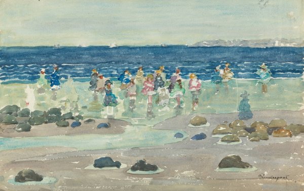 Low Tide  by Maurice Prendergast - Hand-Painted Oil Painting Reproduction