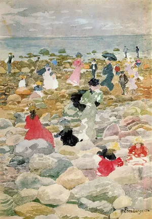 Low Tide, Nantucket by Maurice Brazil Prendergast - Oil Painting Reproduction