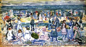 Low Tide, Revere Beach by Maurice Brazil Prendergast - Oil Painting Reproduction