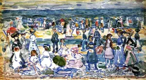 Low Tide, Revere Beach Oil painting by Maurice Brazil Prendergast