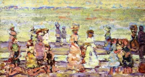 Maine Beach by Maurice Brazil Prendergast Oil Painting