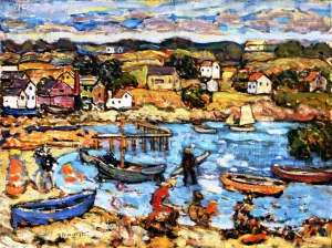 Marblehead Harbor by Maurice Brazil Prendergast Oil Painting