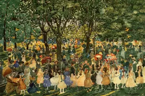 May Day, Central Park Oil painting by Maurice Brazil Prendergast