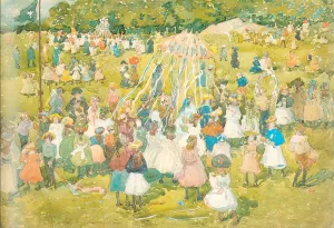 May Day, Central Park by Maurice Brazil Prendergast Oil Painting