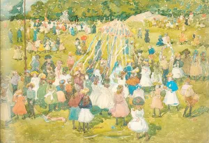 May Day, Central Park Oil painting by Maurice Brazil Prendergast