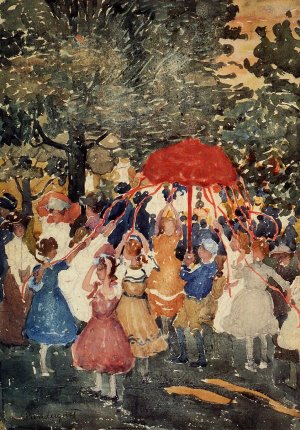 Maypole by Maurice Brazil Prendergast Oil Painting
