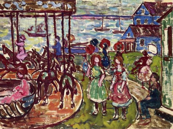 Main Product Photo of Merry-Go-Round Painting by Maurice Brazil Prendergast