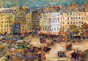 Montparnasse Oil painting by Maurice Brazil Prendergast