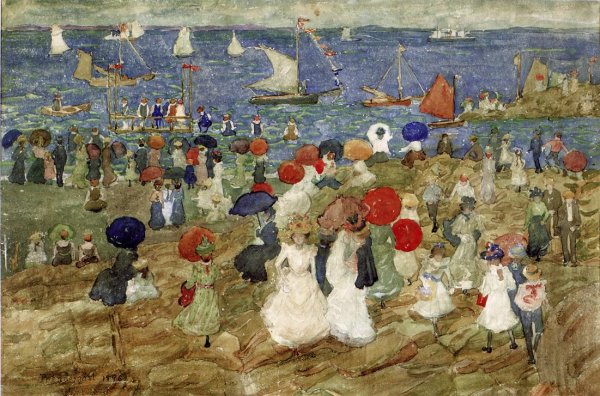 Main Product Photo of Nantasket Beach 2 also known as Handkerchief Point Painting by Maurice Brazil Prendergast